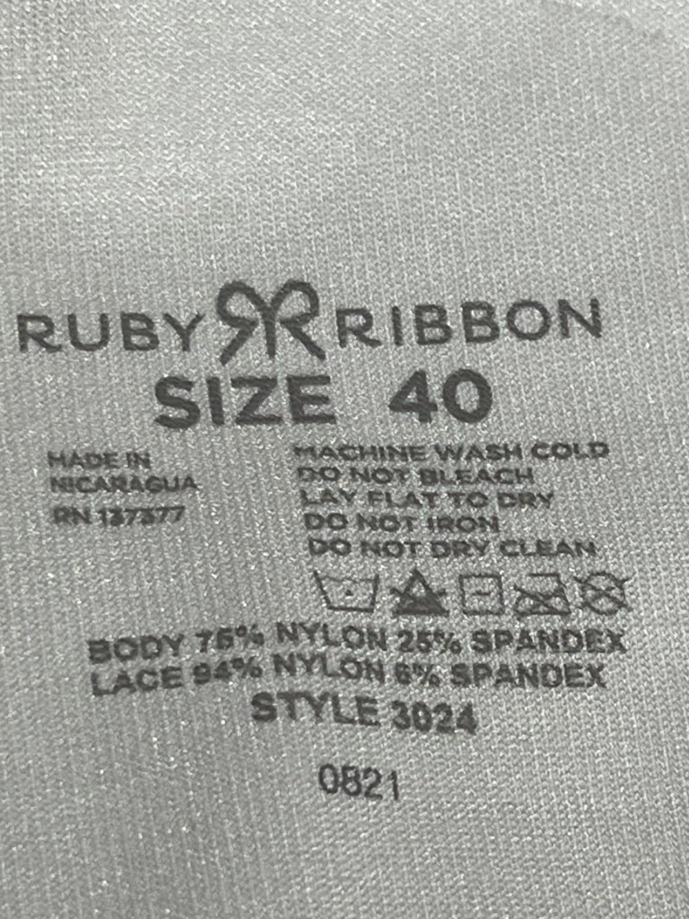 Ruby Ribbon Lace Shapewear Cami 40 White 3024 Compression Level 4 Full Support - Picture 6 of 6